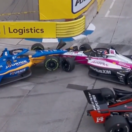 IndyCar: Castroneves y Simpson protagonizaron un aparatoso choque en Detroit