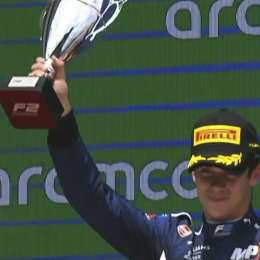 F2: ¡Momento épico! Así fue el podio de Colapinto en Barcelona