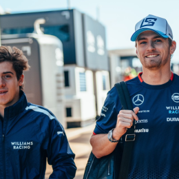 Colapinto junto a Sargeant en la previa de su debut en la Fórmula 1