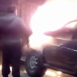 Un taxista alcoholizado chocó su vehículo contra otro estacionado y se le prendió fuego