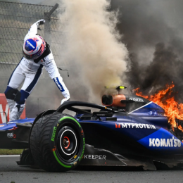 F1: fuerte accidente e incendio en el Williams de Sargeant en Países Bajos