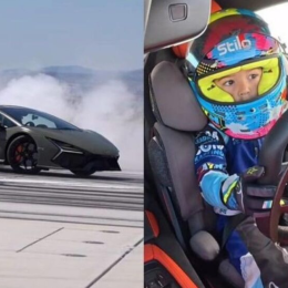 Récord y polémica: el video viral del chiquito de 5 años al volante de un Lambo y a 312 km/h