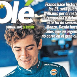 Galería: F1: Franco Colapinto, en la tapa de los diarios más importantes del país