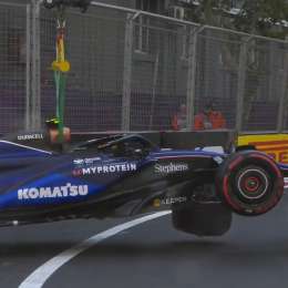 F1: la frustración de Colapinto en su llegada al box de Williams tras su accidente en Baku