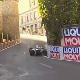 F1: ¡Al límite! Colapinto rozó su Williams contra la difícil "curva del castillo" en Baku