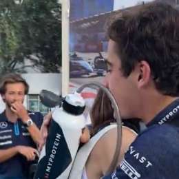 F1: el emocionante abrazo de Colapinto y su mamá tras su gran clasificación en Baku
