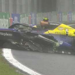 F1: duro accidente bajo la lluvia y abandono para Colapinto en el GP de Brasil