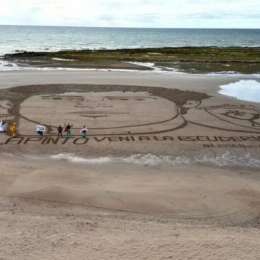 La artista que hizo a Colapinto en la playa en Las Grutas contó cómo fue el proceso