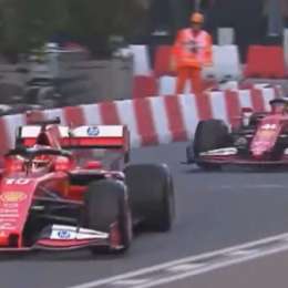 F1: el tremendo duelo entre Hamilton y Leclerc con las Ferrari en un evento en Milán