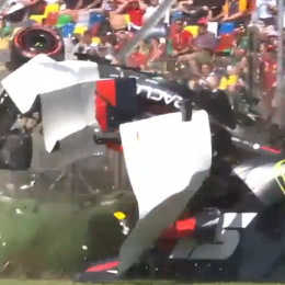 F1: el impactante golpe de Tsunoda que provocó la bandera roja en la clasificación del GP de Emilia Romagna