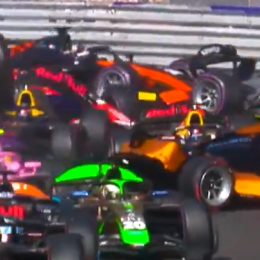 F2: impactante múltiple accidente en la largada de Mónaco