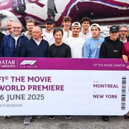 Colapinto viajó hacia Nueva York para la premier mundial de la película de la F1