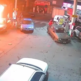 Impactante: un auto explotó en una estación de servicio y el playero logró escapar de milagro