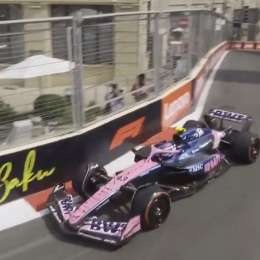 F1: ¡En solitario! Colapinto abrió vuelta en el circuito callejero de Bakú