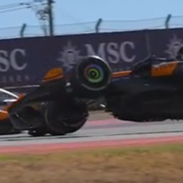 F1: la impactante imagen del toque entre Norris y Piastri en la Sprint de Austin