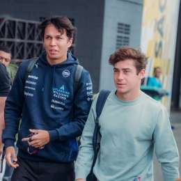 F1: ¡Como en los viejos tiempos! Colapinto y Albon llegaron juntos al paddock de Interlagos