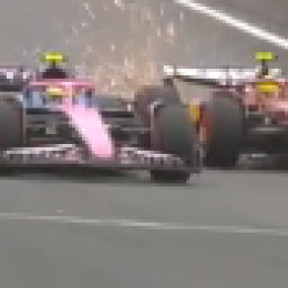 F1: ¡Atención! El roce de Hamilton a Colapinto en el inicio del GP de Brasil