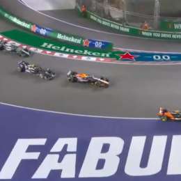 F1: ¡De no creer! Norris se pasó en la primera curva y Verstappen heredó la punta en la largada del GP de Las Vegas