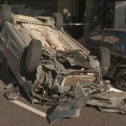 Las impactantes imágenes del choque y vuelco que terminó en fuga en Balvanera