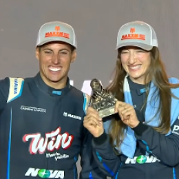 Dakar 2026: así festejaron Cavigliasso y Pertegarini el tercer puesto en el podio de los Challenger