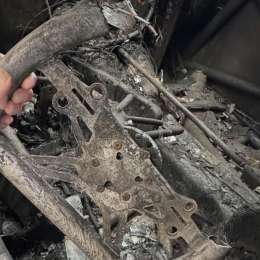 TC: ¡Incréible! Las imágenes inéditas de cómo quedó el Mustang de Trosset tras ser consumido por el fuego