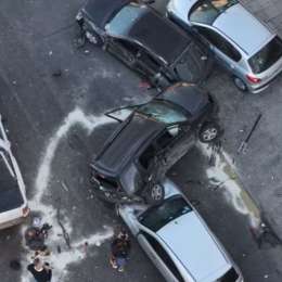 Impactantes imágenes de un choque entre siete autos en Quilmes