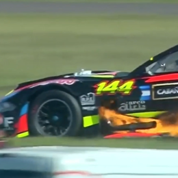 TC Pista: fuego en el Ford Mustang de Cifre en la final en Concepción del Uruguay