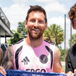 ¡Por fin! Colapinto y Messi se encontraron en la previa al GP de Miami de F1