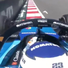 F1: el instante captado por la on board del incidente de Albon con una marmota en Canadá