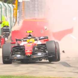 F1: el fuerte accidente de Hamilton con la Ferrari sobre el final de la FP3 en Bélgica