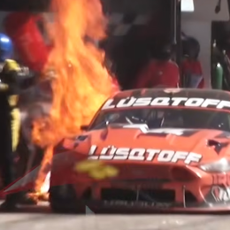 TC: cámara exclusiva: así se vio el incendio en el Mustang de Lambiris en el Desafío de las Estrellas