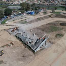 Se demolió la tribuna de la Horquilla y el autódromo de Buenos Aires avanza para transformarse en un circuito de F1