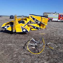 Así quedó el avión de Tati Angelini