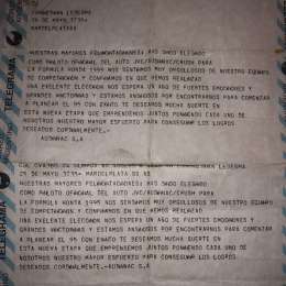 El telegrama que le cambió la vida a Ledesma