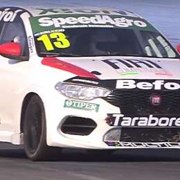 El podio de la carrera sabatina de la Fiat Competizione