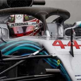 Pole de Hamilton bajo el agua en Hungría