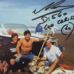 El día que Maradona volcó en una lancha con un piloto de TC