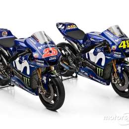 Los nuevos colores de las Yamaha de Rossi y Viñales para MotoGP 2018