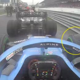 Ocon: "Una vuelta más y la goma se pinchaba"