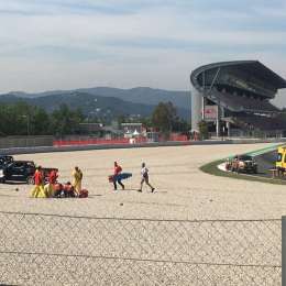 Golpe, fuego y hospital para Tito Rabat en los test de Montmeló