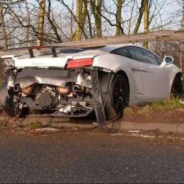 Así quedó el Lamborghini de Chiquito Romero