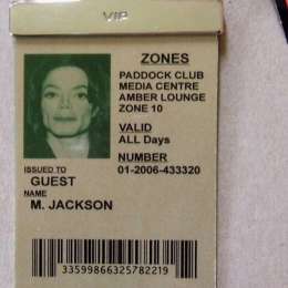 Subastan una credencial  VIP de F1 de  Michael Jackson  