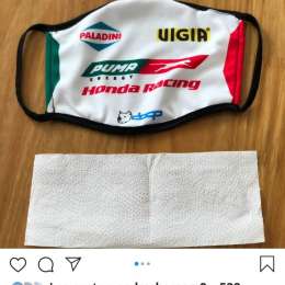 Prevención: el novedoso tapabocas del equipo Honda Racing
