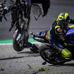 Rossi y Zarco cara a cara tras el accidente en Austria
