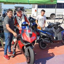 Traverso se subió a una moto del Superbike Argentino