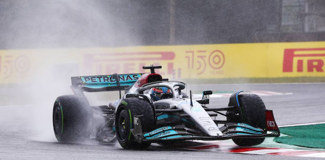 F1: Russell, en el 1-2 de Mercedes sobre la húmeda pista de Suzuka