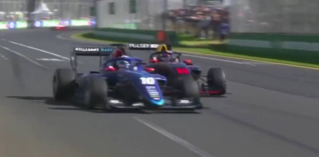 Colapinto hizo un maniobron para pasar a Montoya en Australia