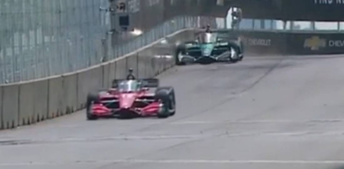 IndyCar: Canapino le dio al muro y tuvo que ir a boxes en Detroit