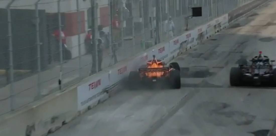 IndyCar: Pato O´Ward terminó contra el paredón en Detroit