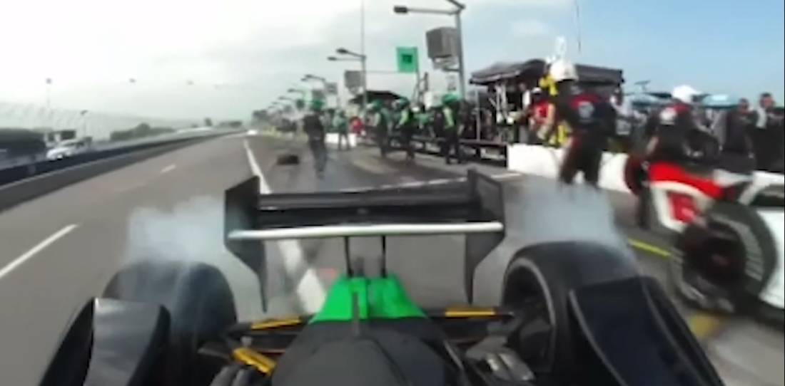IndyCar: así fue el encontronazo de Canapino con Malukas desde la cámara on board